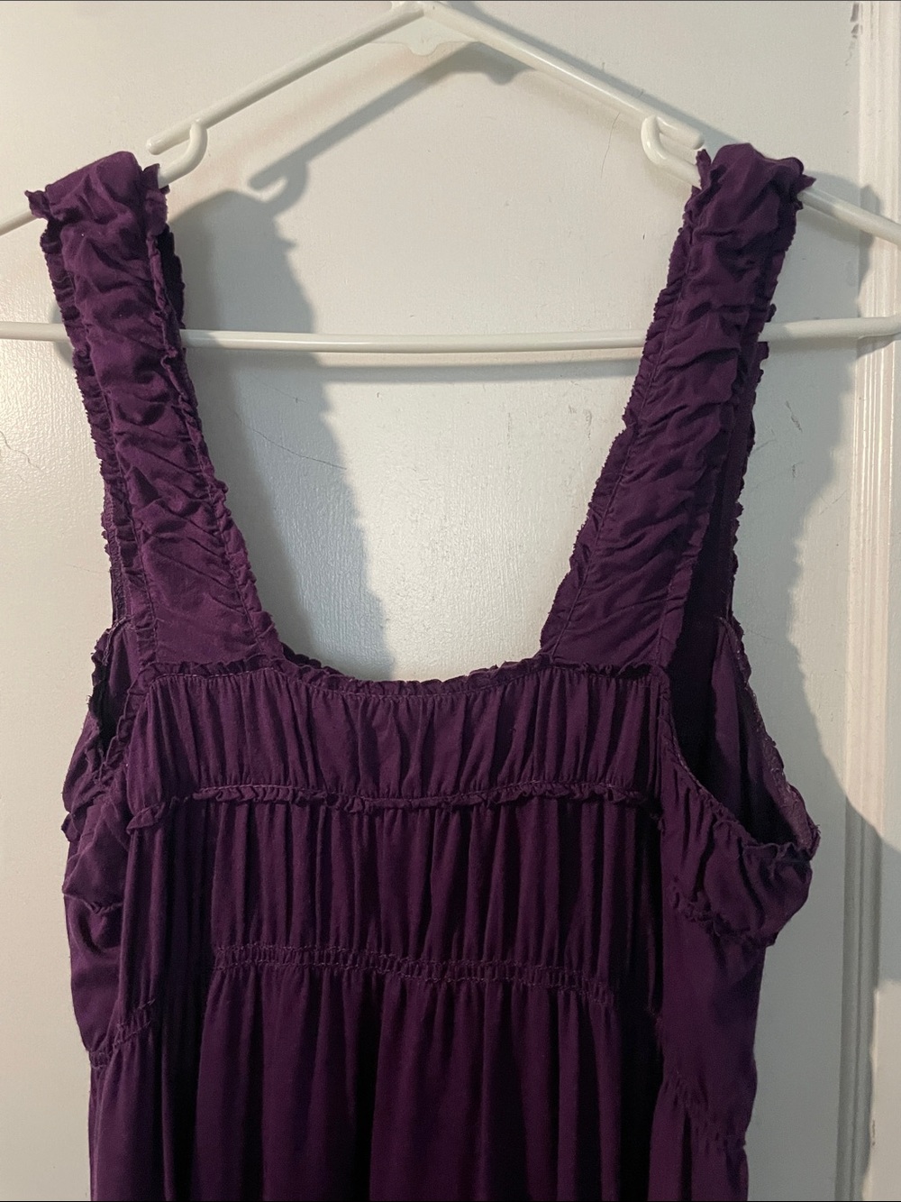 Max Studio Deep Purple Ruffled Midi Dress - Picture 3 of 5